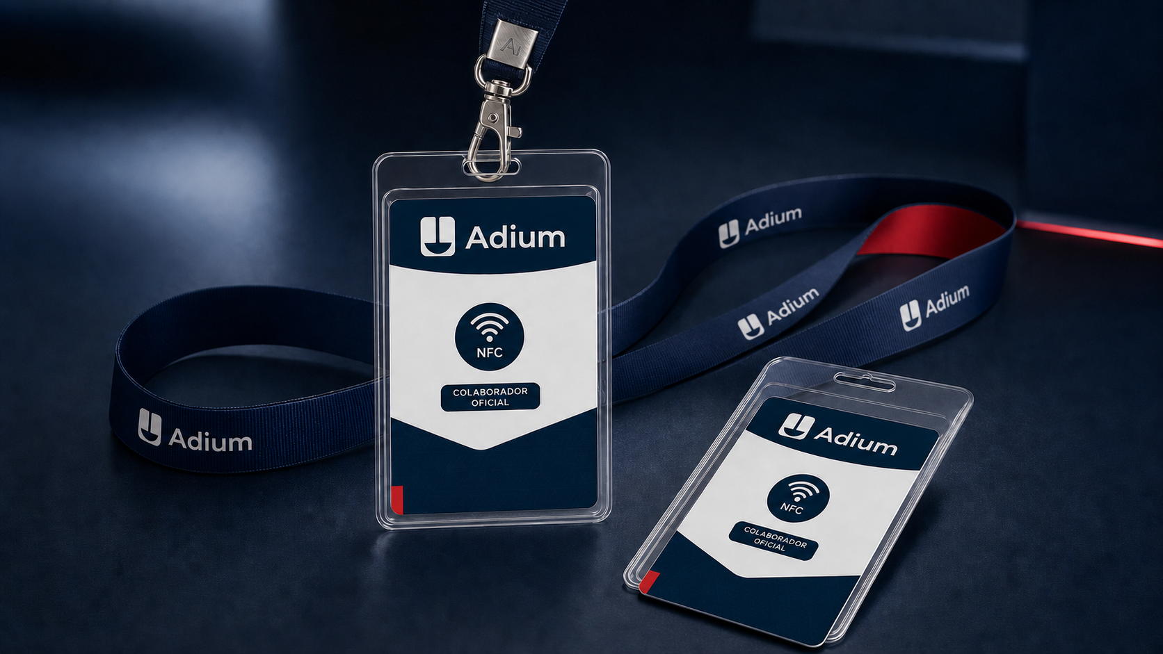 Solución de carnet inteligente NFC, lanyard y portacarnet para Adium